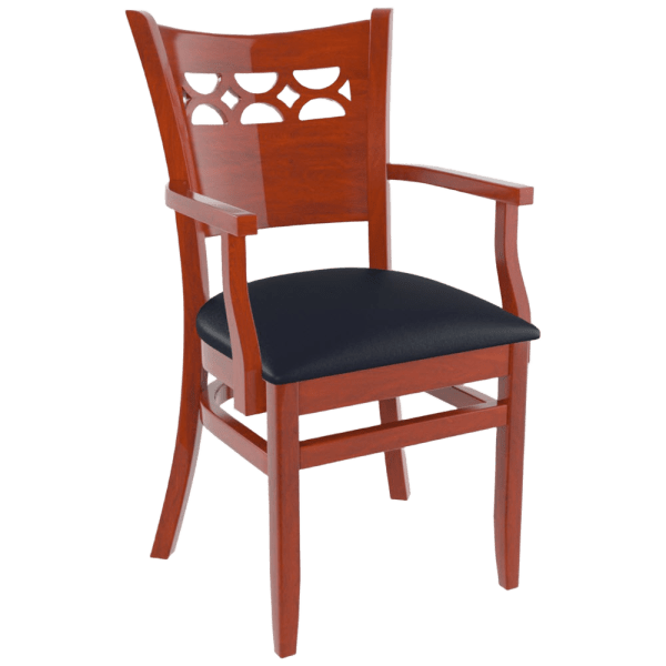 Premium US Made Leonardo Wood Chair With Arms Interior
