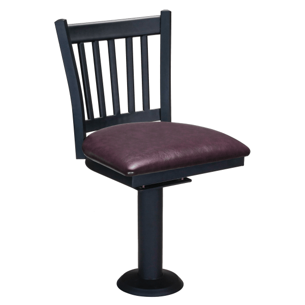 Vertical Slat Bolt Down Swivel Metal Chair Interior