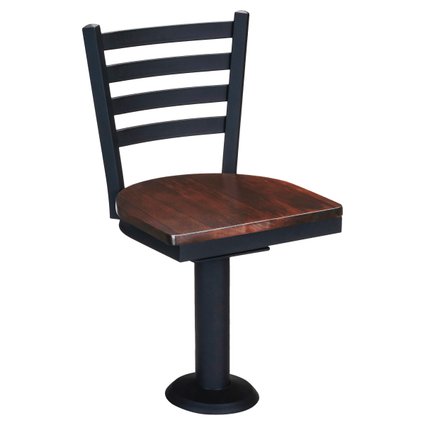 Ladder Back Bolt Down Swivel Metal Chair Interior