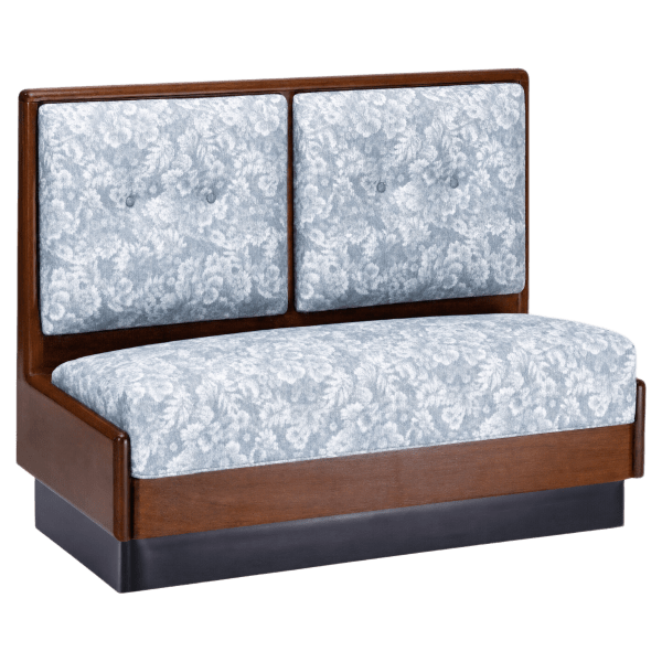 Wood Booth with Upholstered 2 Panel Back Interior