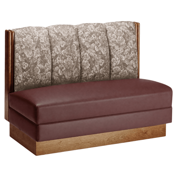 Wood Booth with Upholstered 4 Channel Back Interior