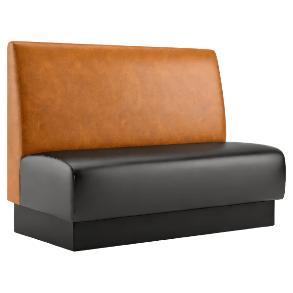 Plain Back Custom Booth with Pullover Back and Jumbo Seat Interior