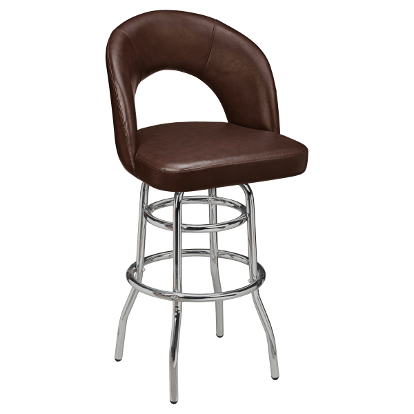 Premium Yali Bucket Swivel Bar Stool with Chrome Frame Interior