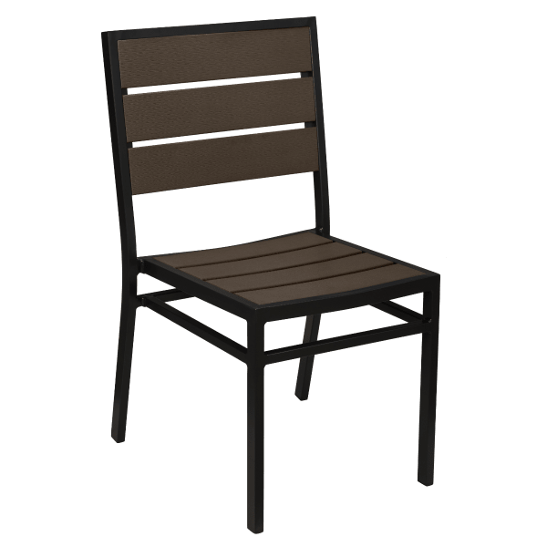 Metro Chair in Black Finish and Dark Walnut Faux Teak Interior