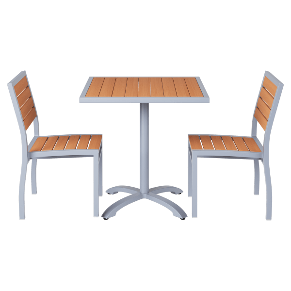 Set of Grey Heavy Duty Aluminum Side Chairs with Table Interior