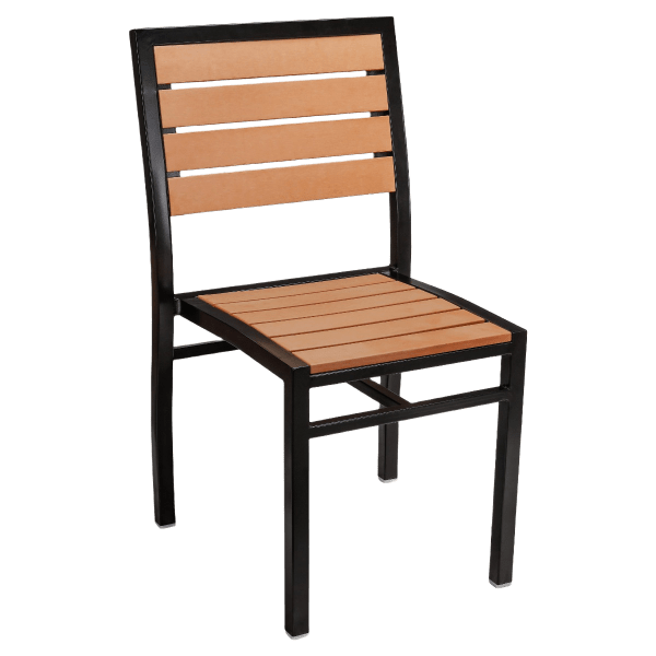 Metro Chair in Black Finish and Natural Faux Teak Interior