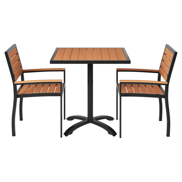 Set of Black Heavy Duty Aluminum Armchairs with Table Interior