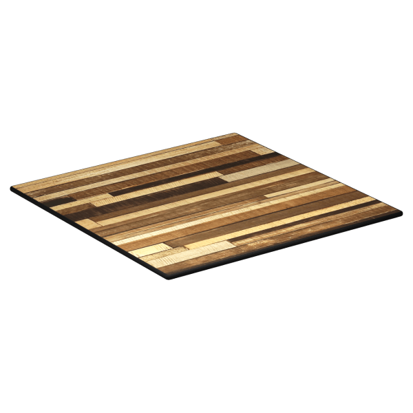Reclaimed Wood Heavy Duty Outdoor Resin Table Top with Phenolic Edge Interior