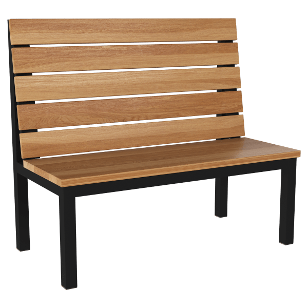 Ottis Metal Booth with Slat Wood Back Interior