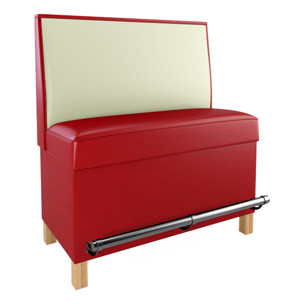 Plain Back Bar Height Restaurant Booth with Wood Legs Interior