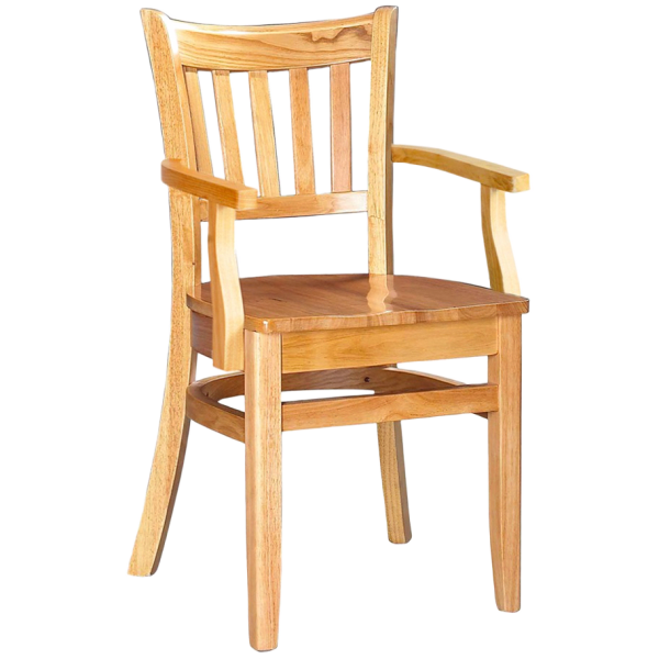 Vertical Slat Wood Chair with Arms Interior