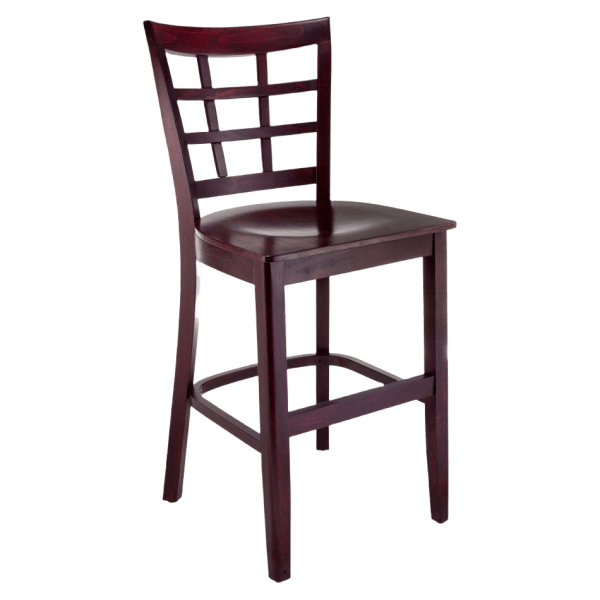 Premium US Made Window Back Wood Counter Stool Interior