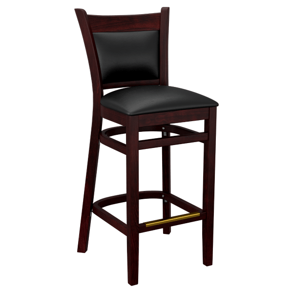 Premium Padded Back Wood Bar Stool Interior