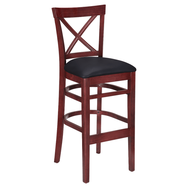 Premium Cross Back Wood Bar Stool Interior