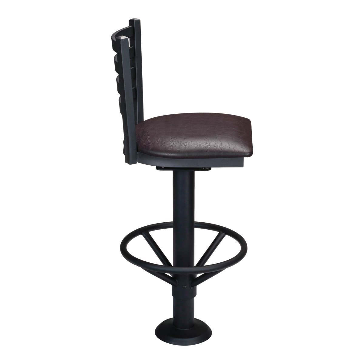 Ladder Back Bolt Down Metal Swivel Bar Stool