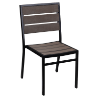 Metro Chair in Black Finish and Dark Walnut Faux Teak